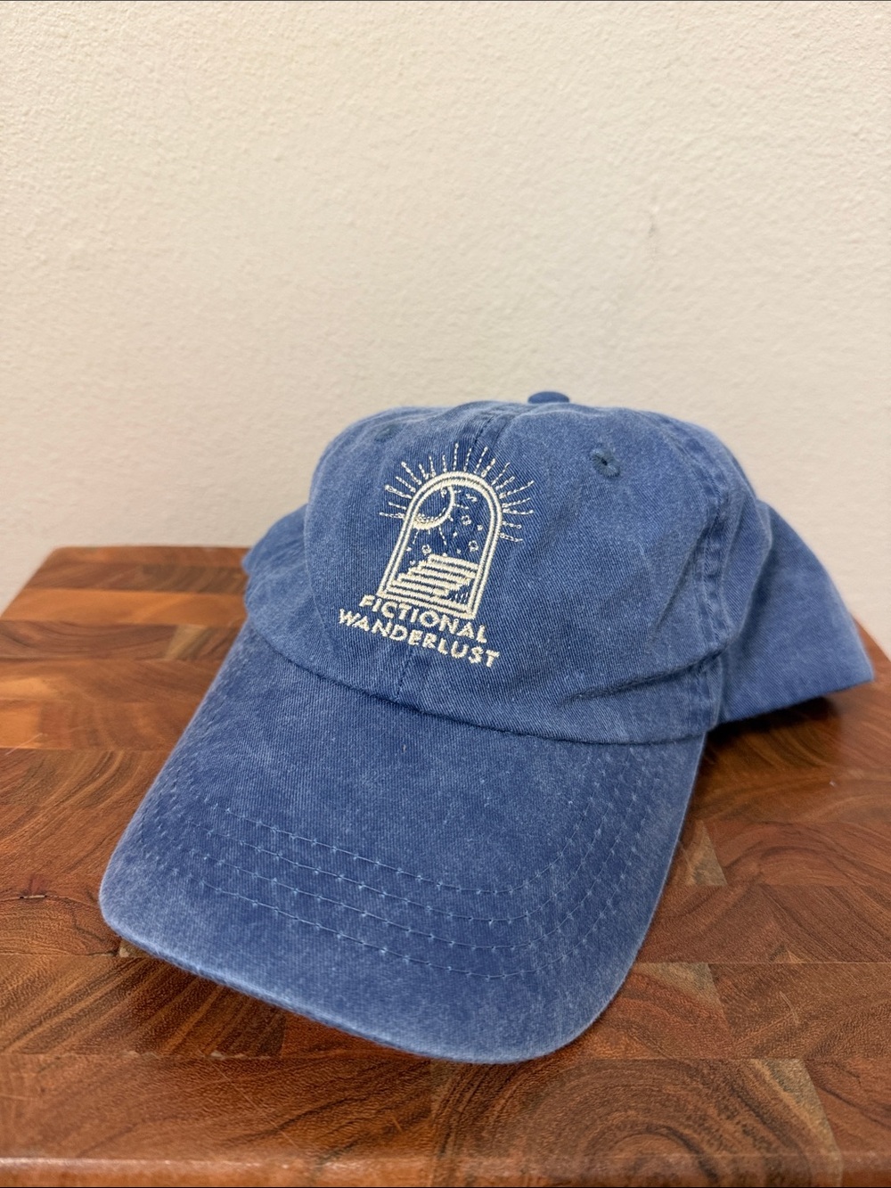 Fictional Wanderlust Embroidered Blue Baseball Cap